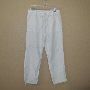NWT $176 Sz 2 G1 Goods Linen + Cotton White Vacation Pants